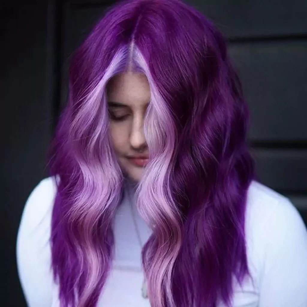 Beautiful and charming purple hair color