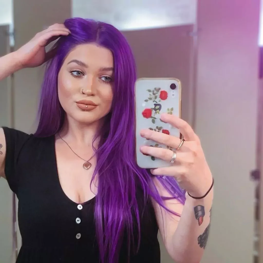 Enchanting purple hair color