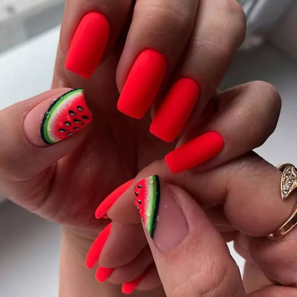 elegant watermelon nail designs