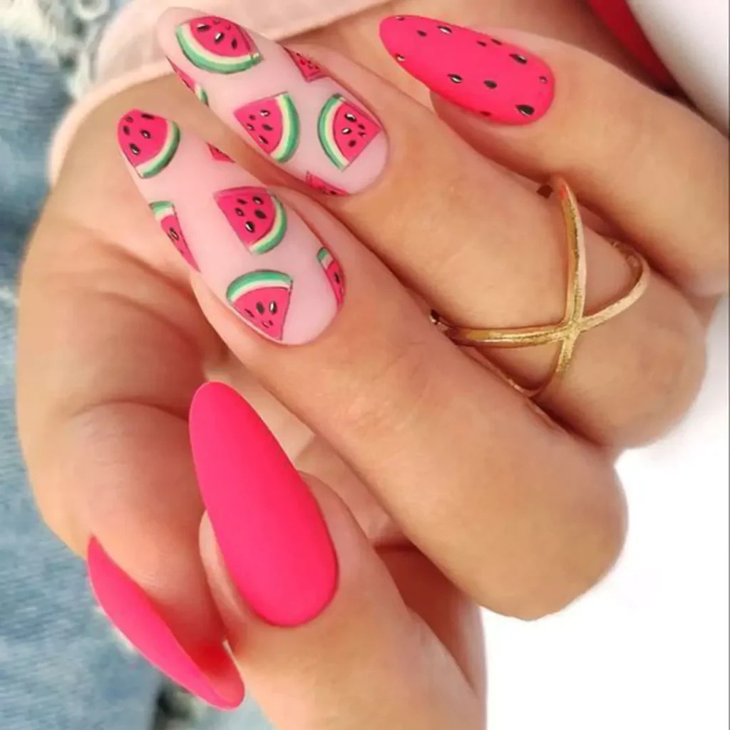 unique watermelon nail designs