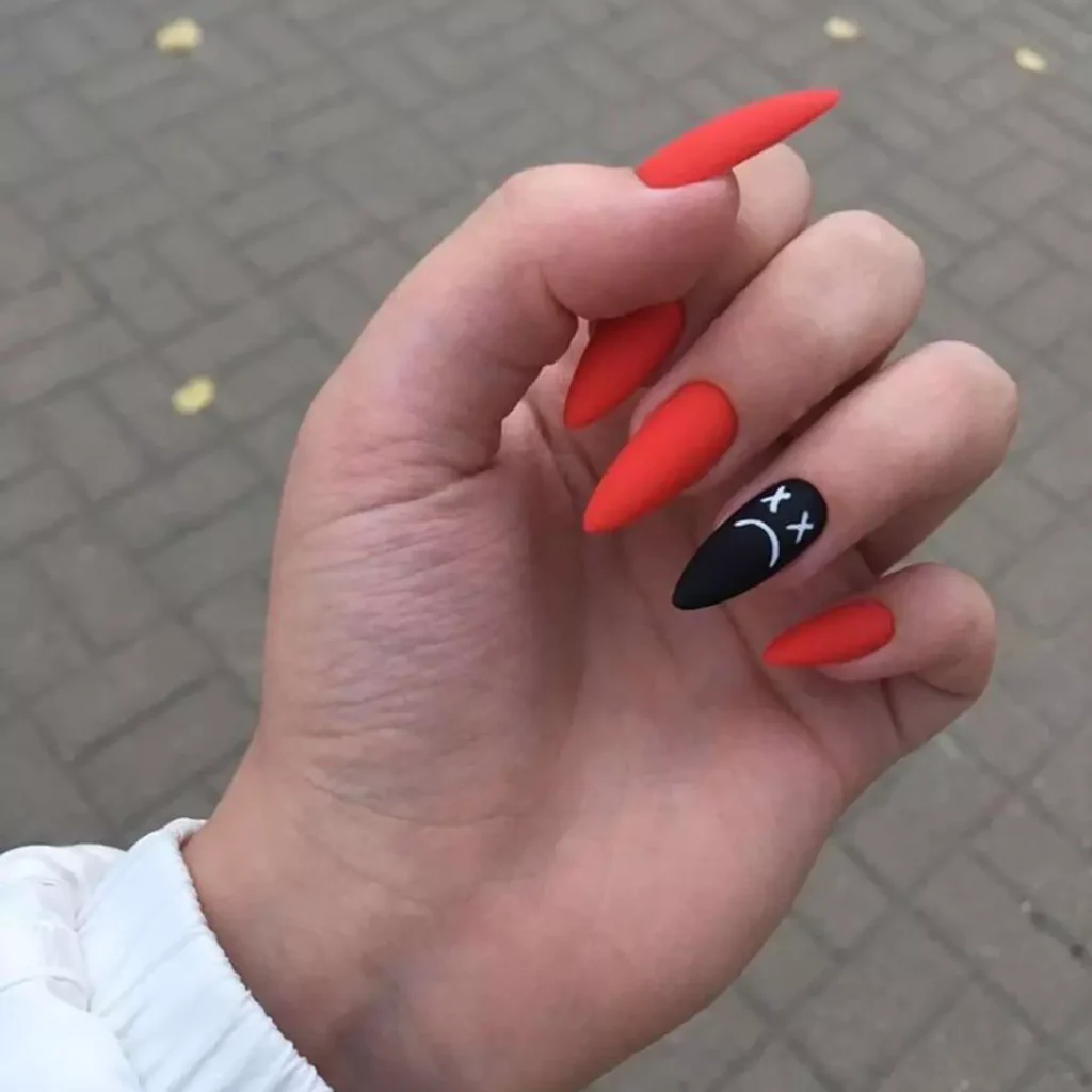 dazzling black and orange nail designs 