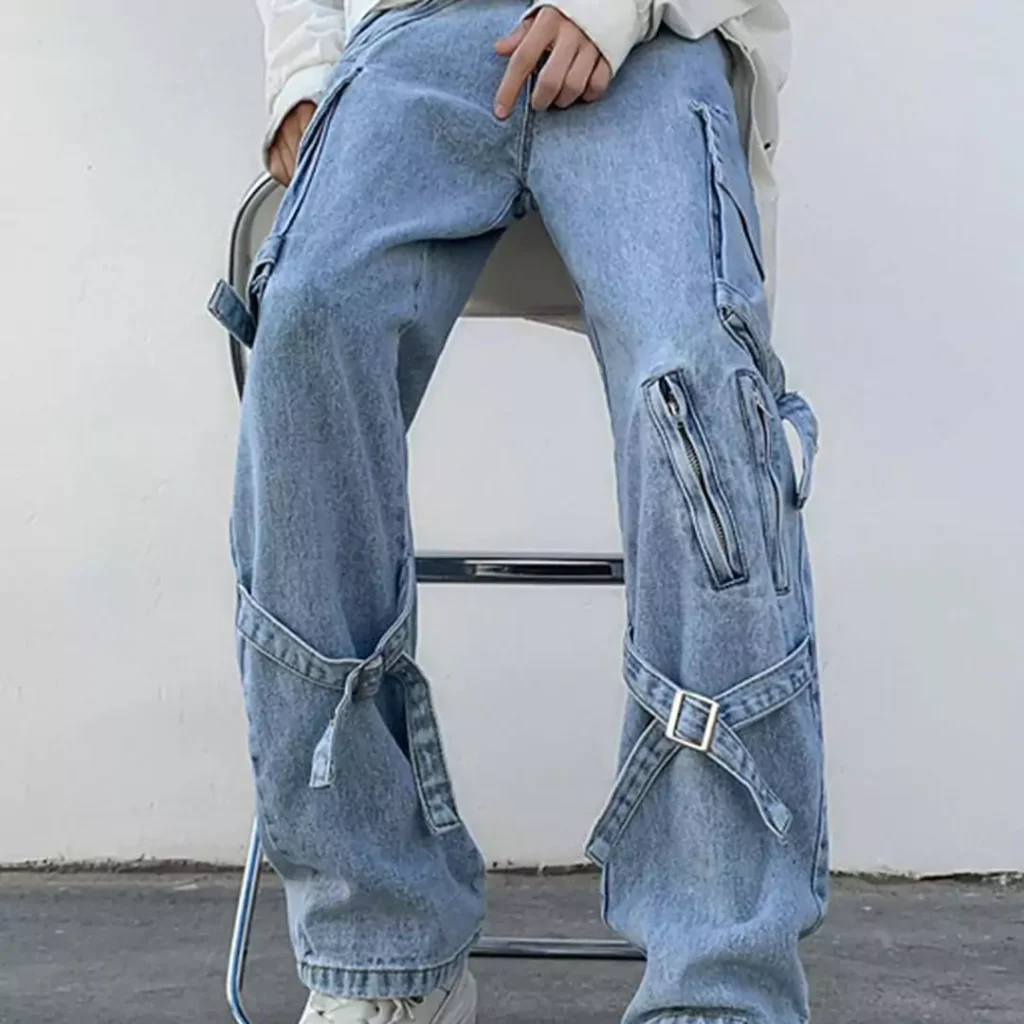 wide-leg cargo jeans for men of 2024 