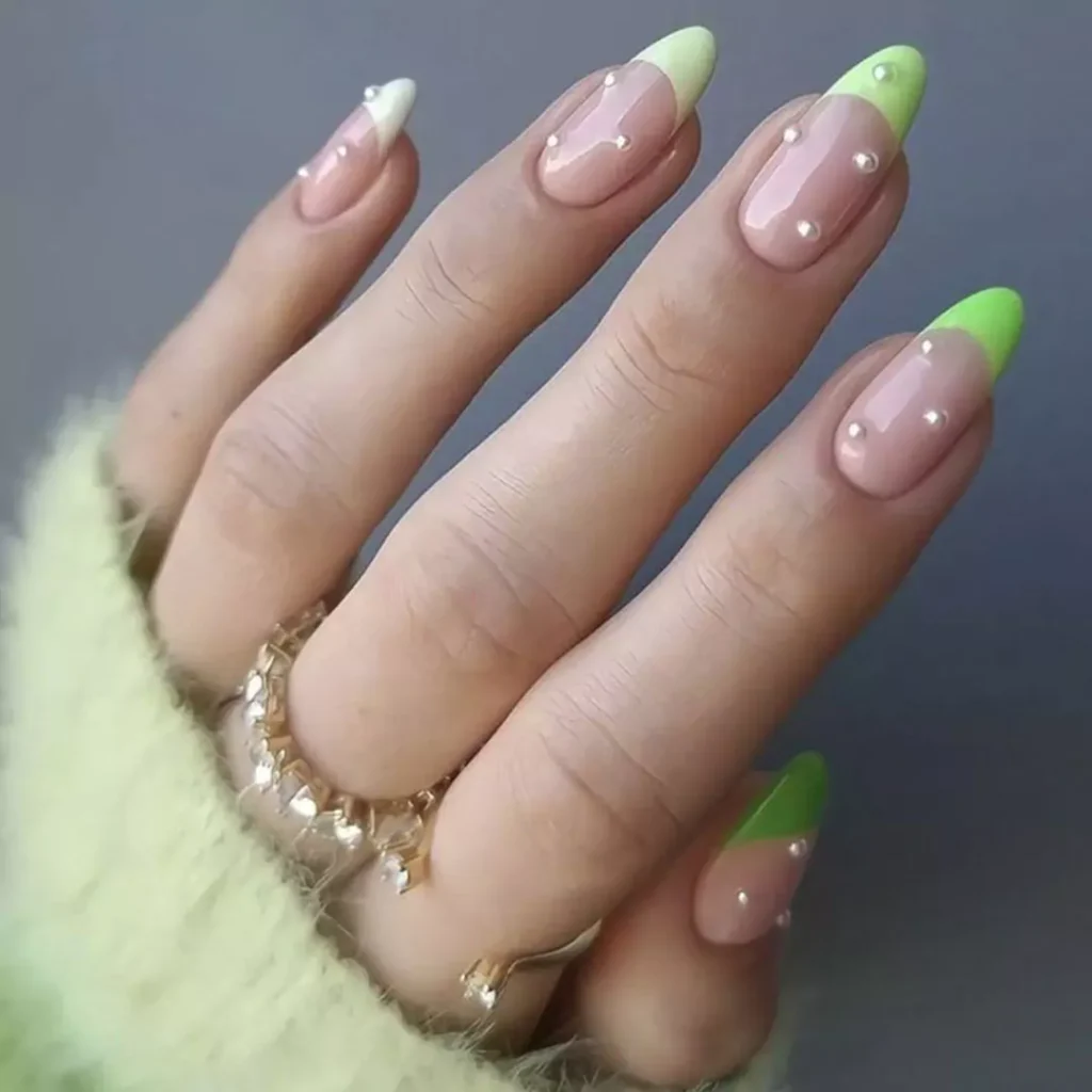 stunning green theme nail designs of 2024 