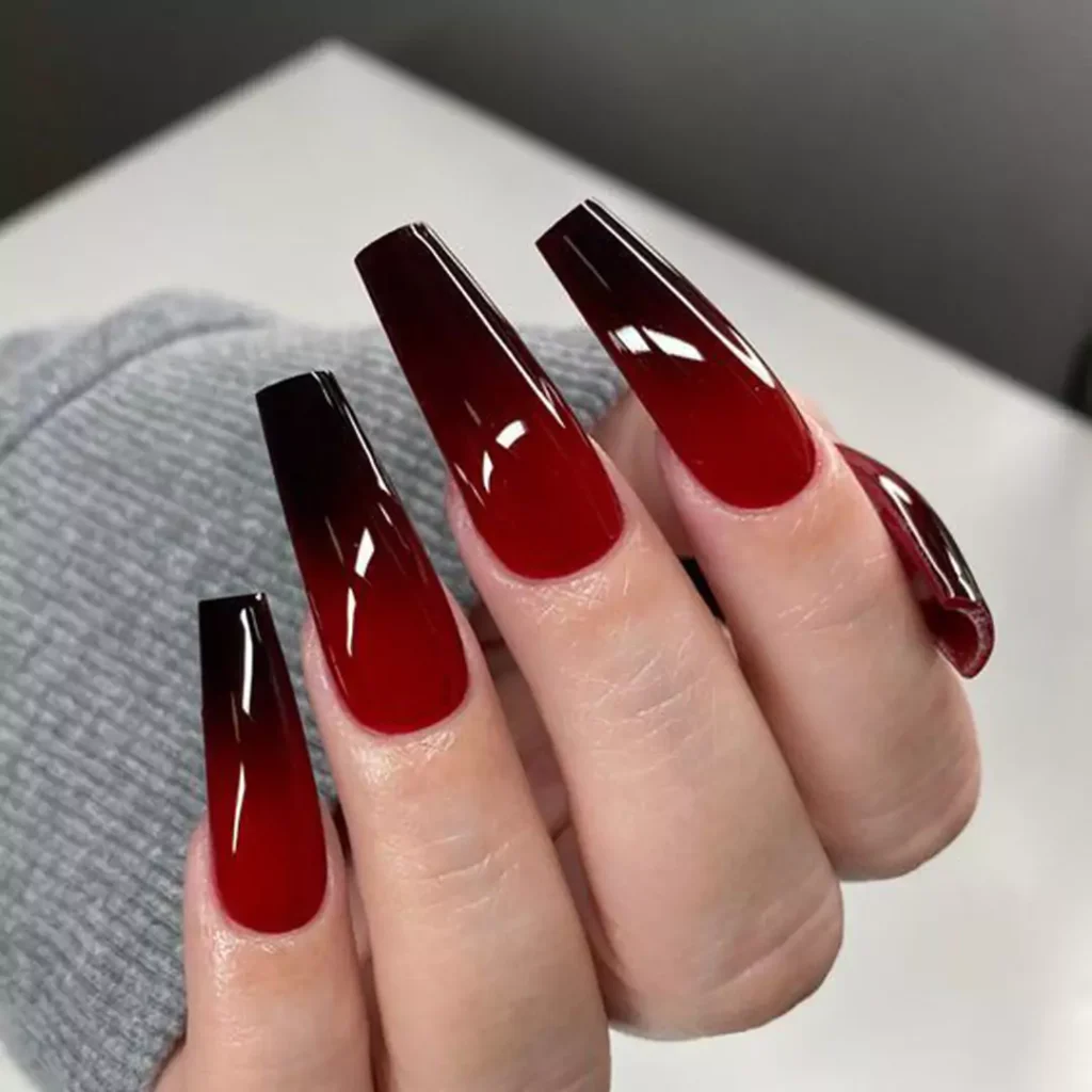 elegant black and red nail designs of 2024