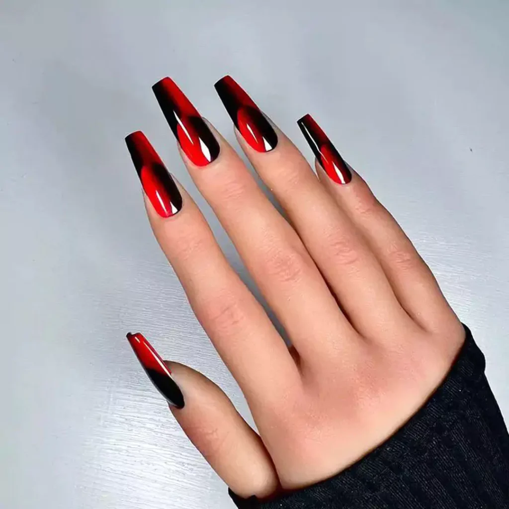 sophisticated black and red nail designs of 2024