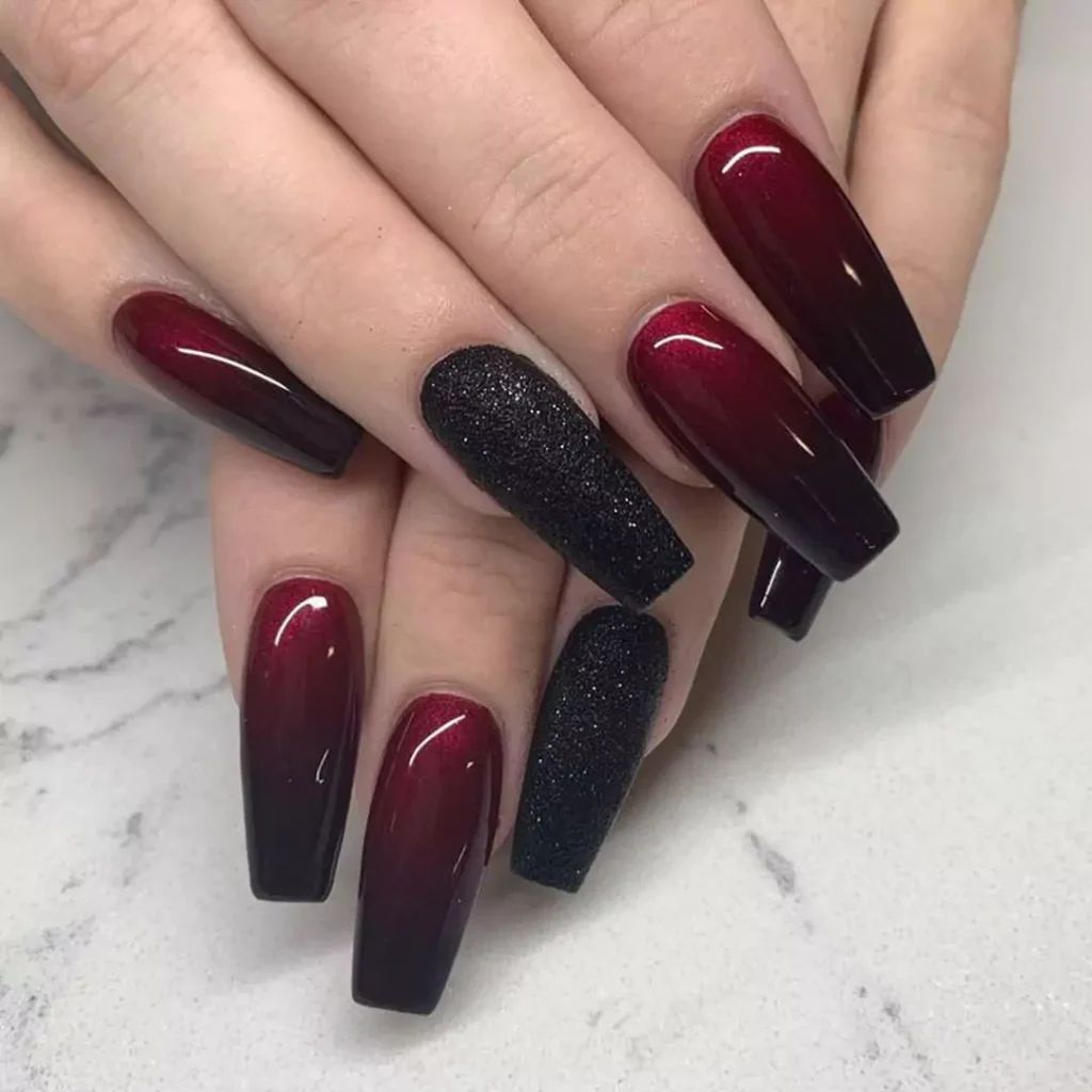 unique black and red nail designs of 2024