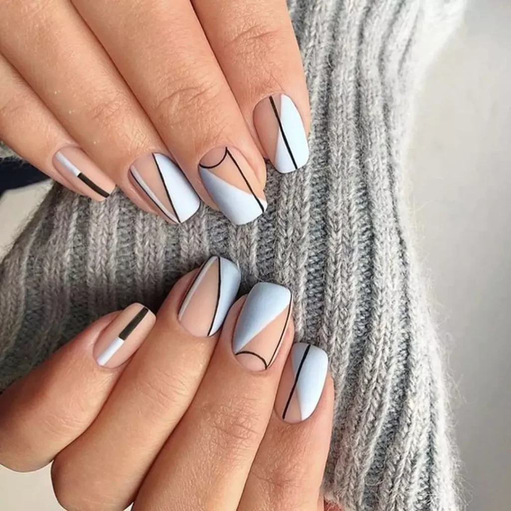 special short nail art with minimalist design 