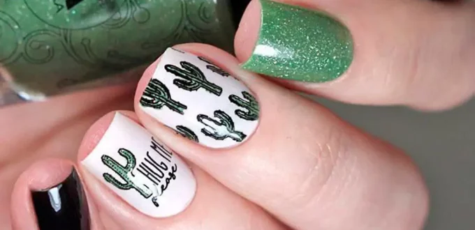 chic cactus nail designs