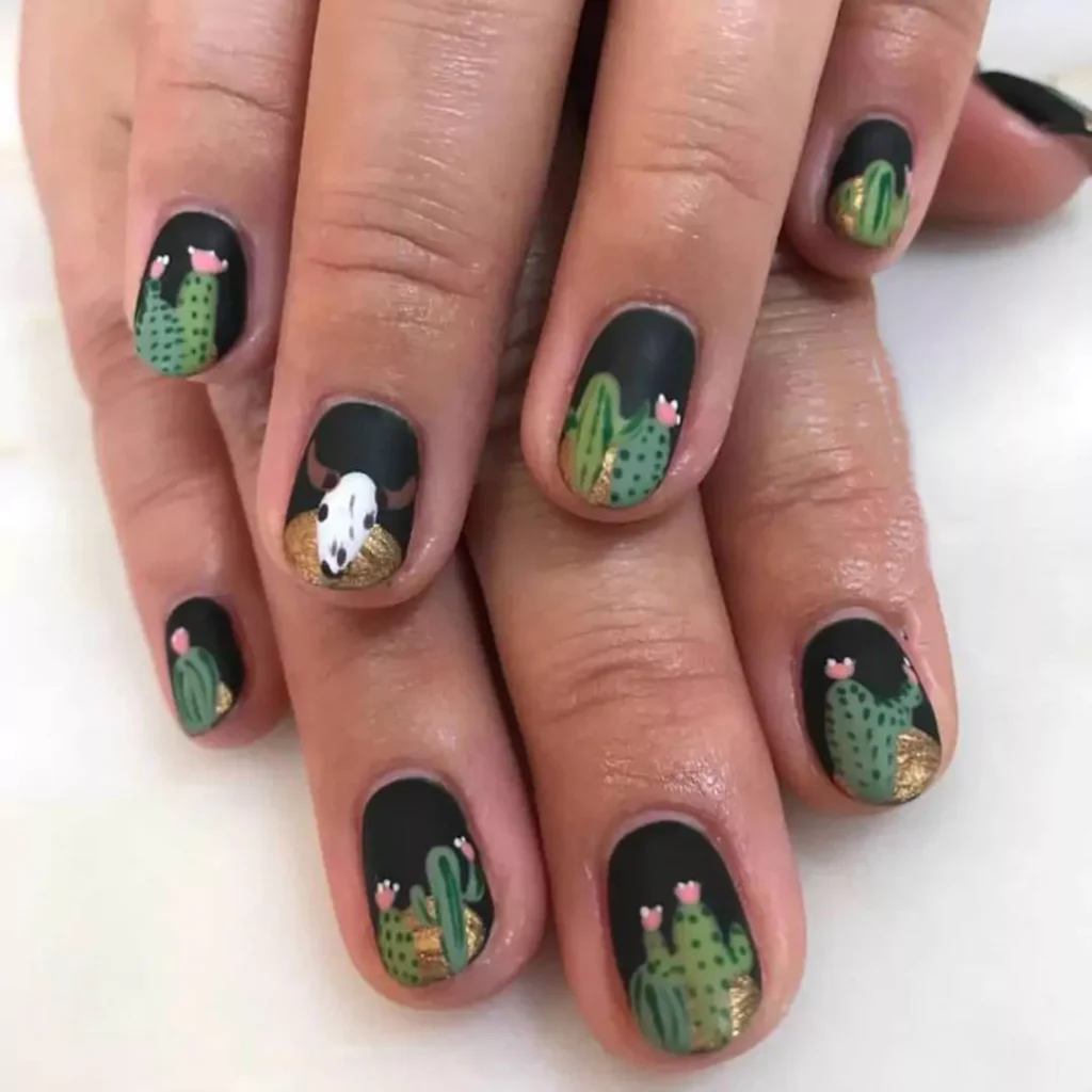 chic cactus nail designs