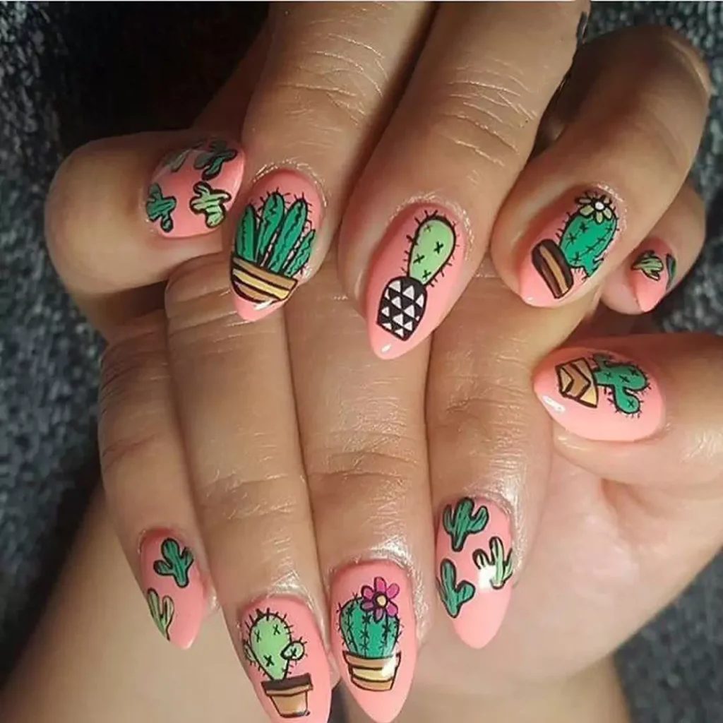 unique cactus nail designs