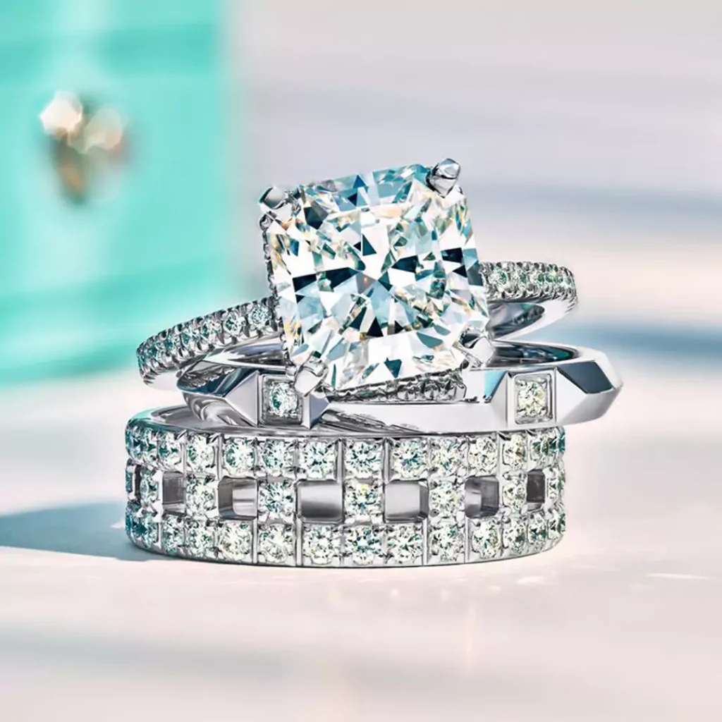 elegant square diamond rings