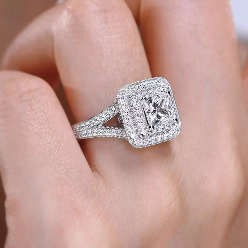 glamorous square diamond rings