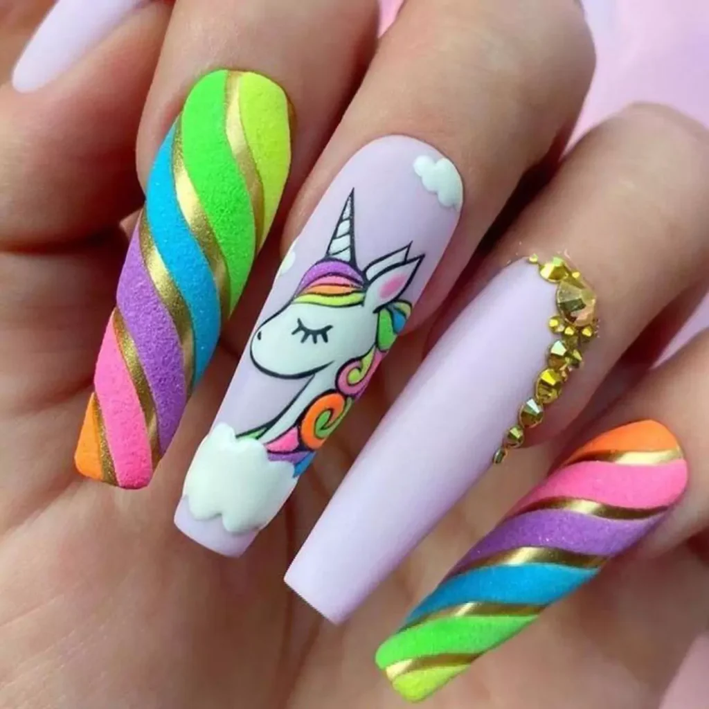 radiant unicorn nail designs