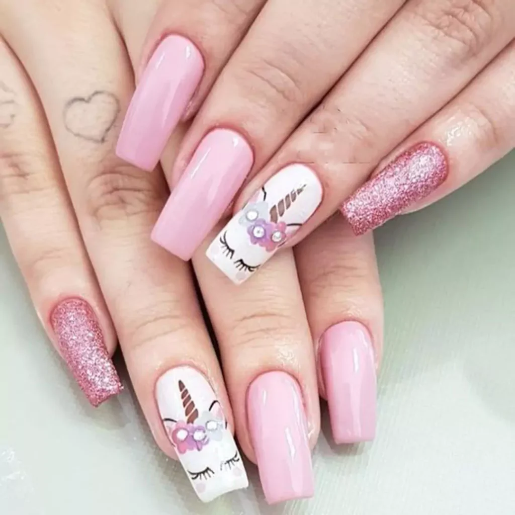 chic unicorn nail designs