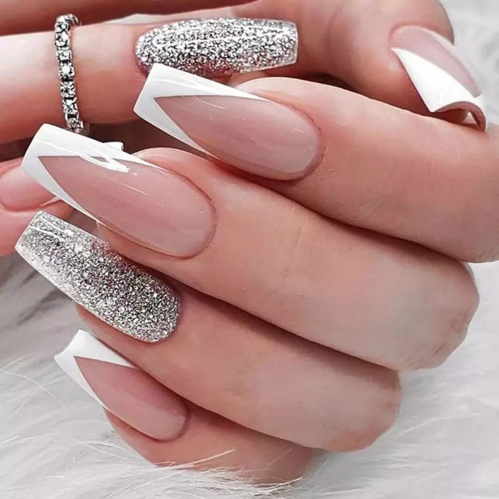 alluring white acrylic nail designs