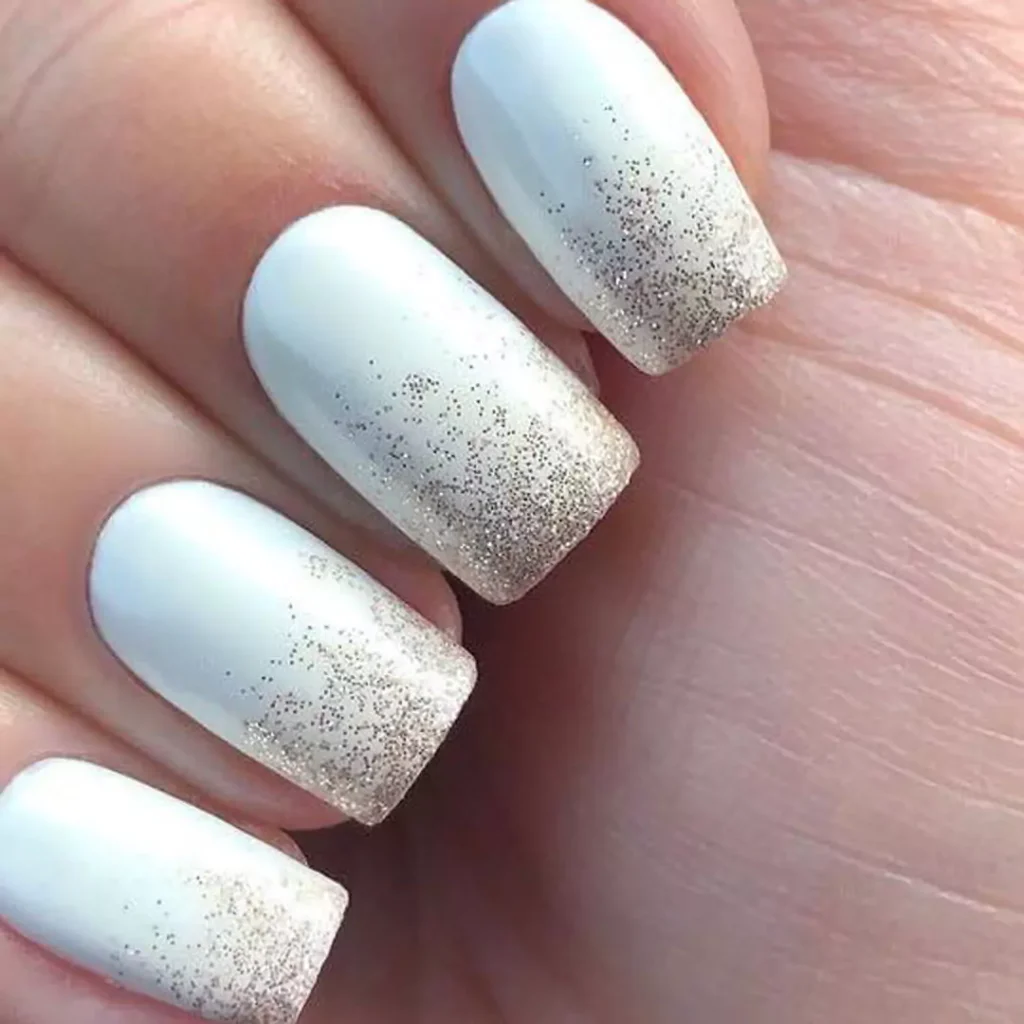 delicate white acrylic nail designs