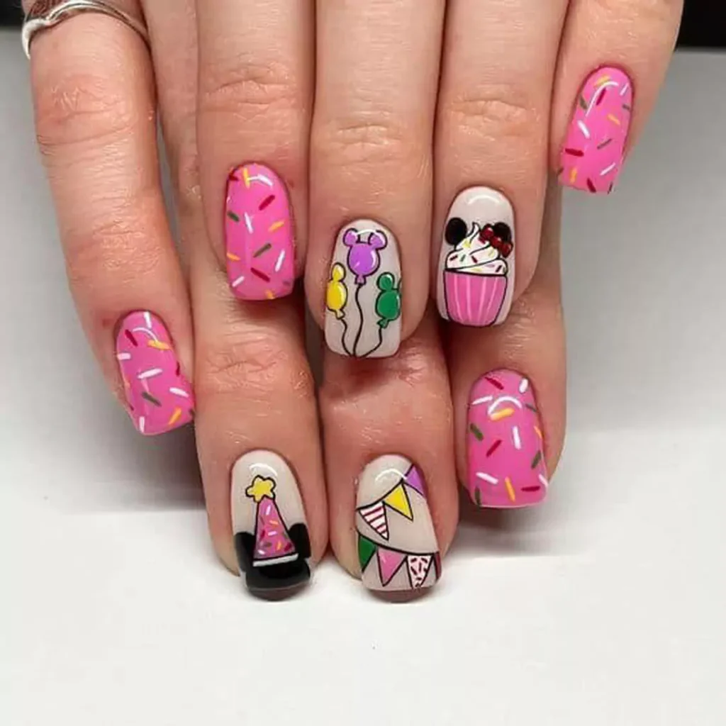 alluring birthday nail design