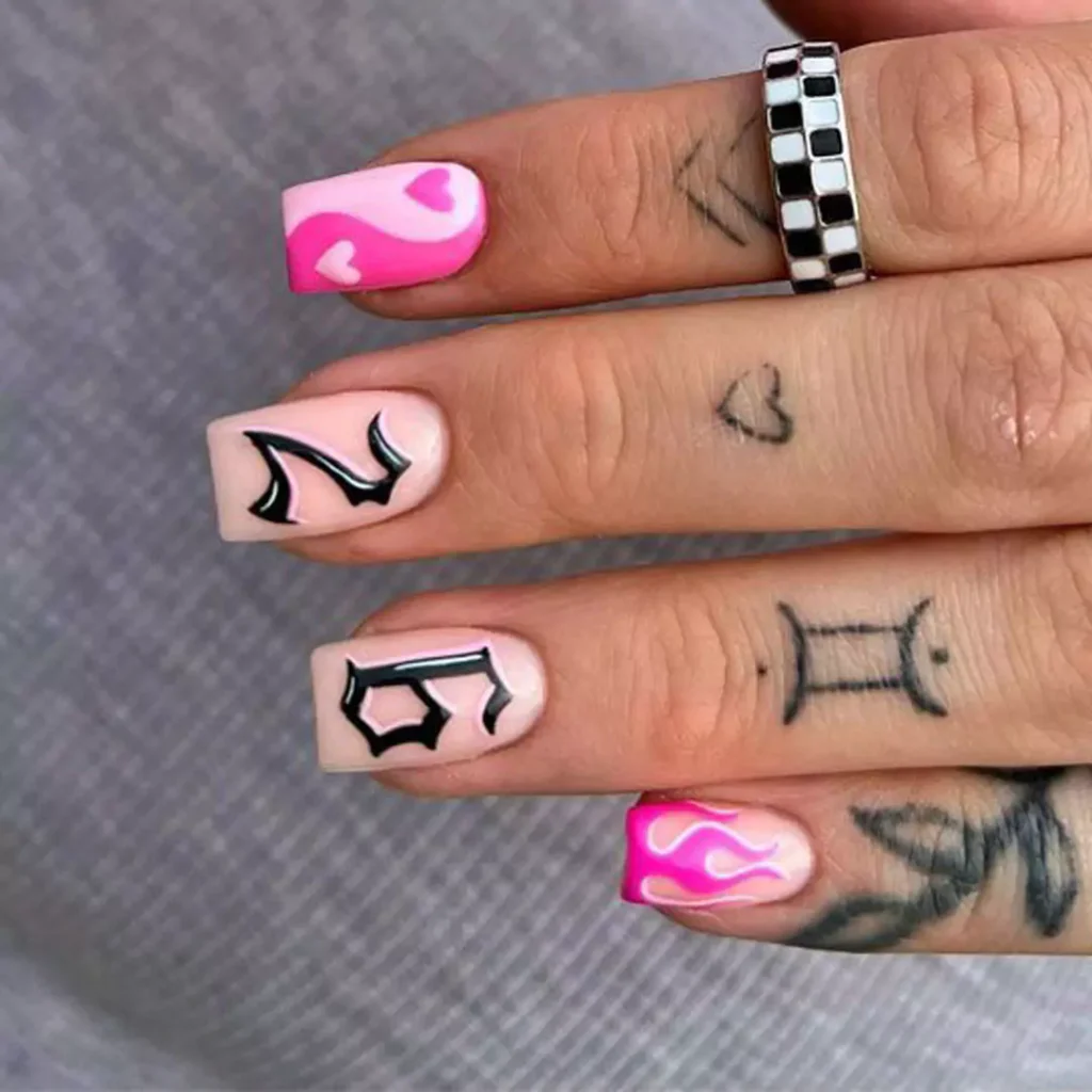 intricate birthday nail design