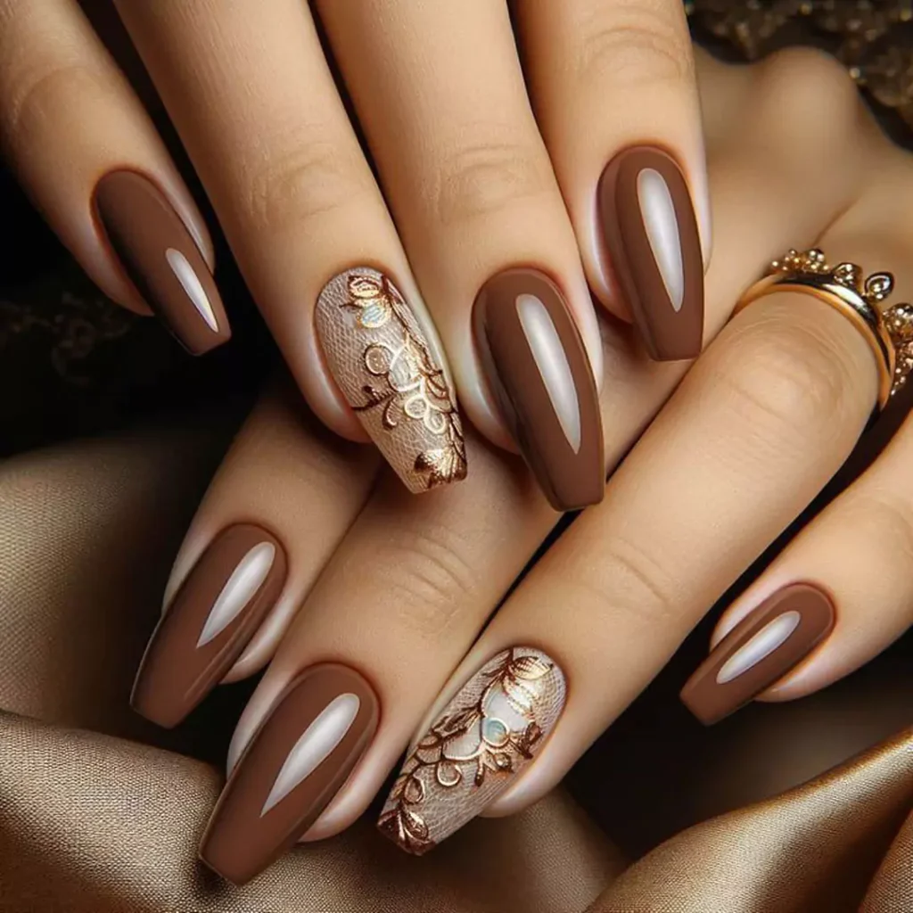 chic brown nail designs