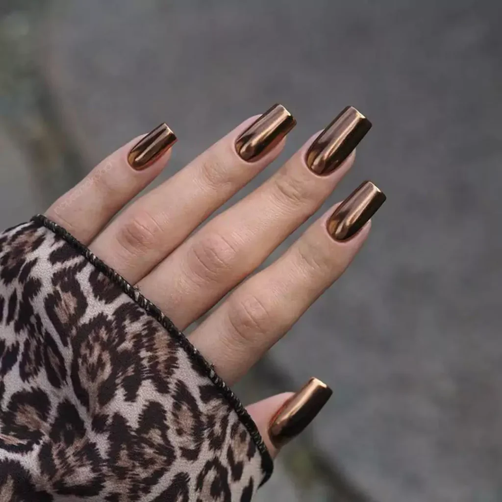 sparkling brown nail designs