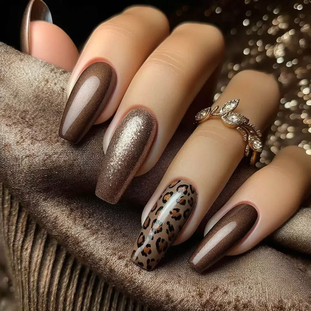 glamorous brown nail designs