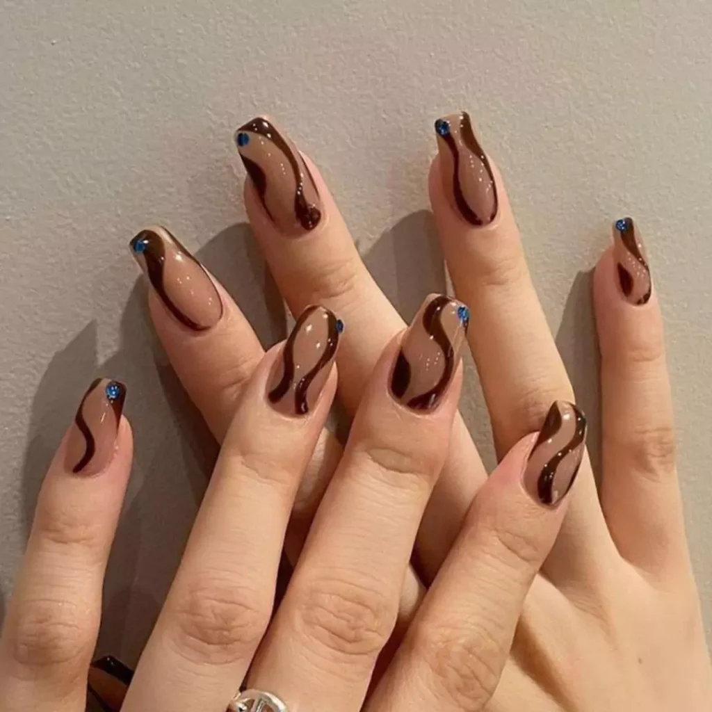 dazzling brown nail designs