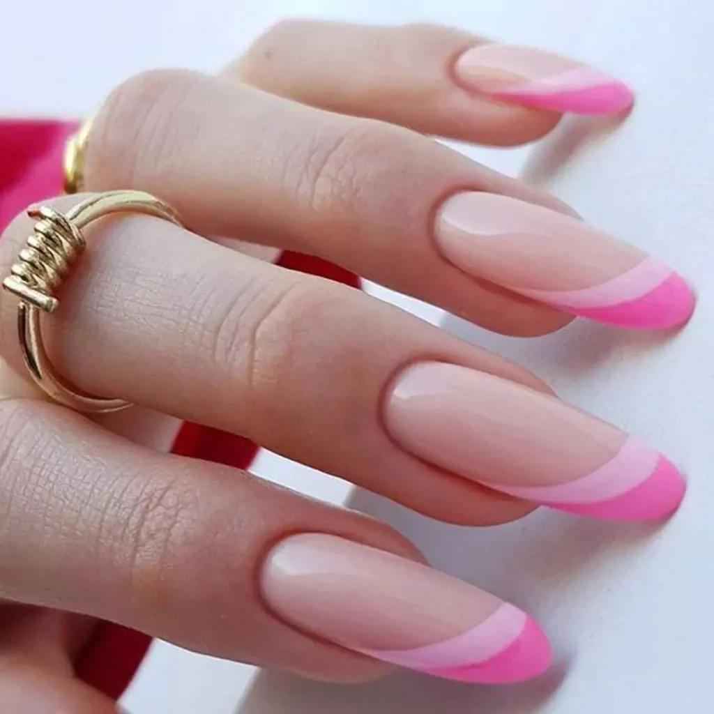 sophisticated pink French nails