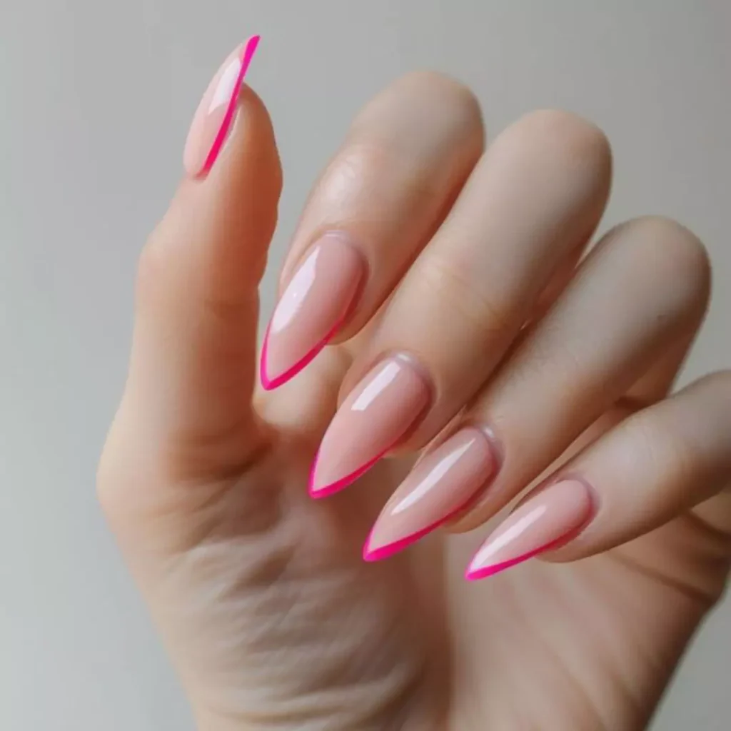 unique pink French nails