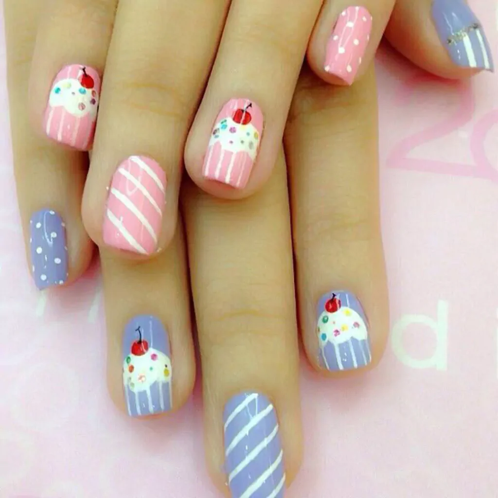 whimsical cupcake nail designs