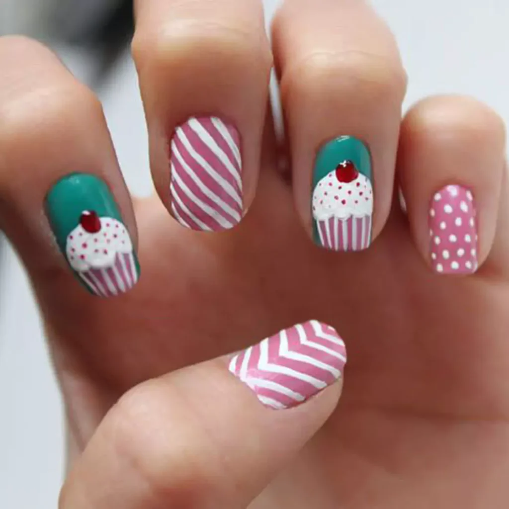 alluring cupcake nail designs