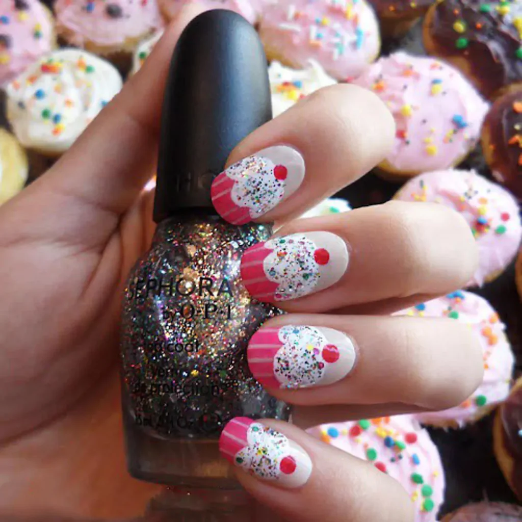 elegant cupcake nail designs