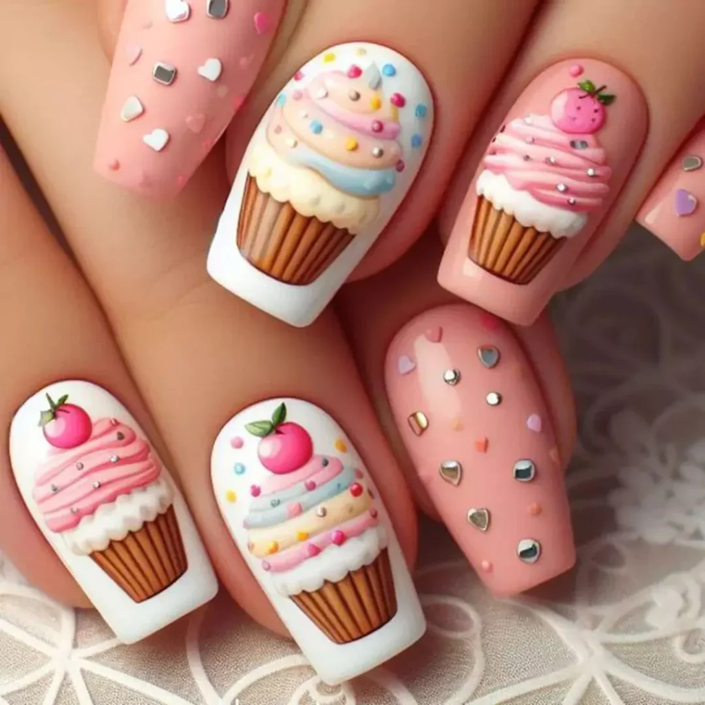 sophisticated cupcake nail designs