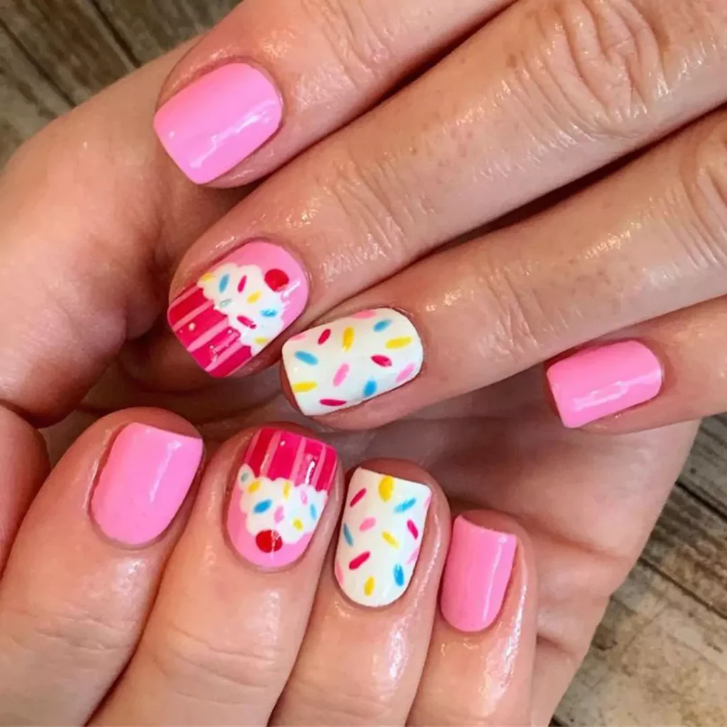 exquisite cupcake nail designs