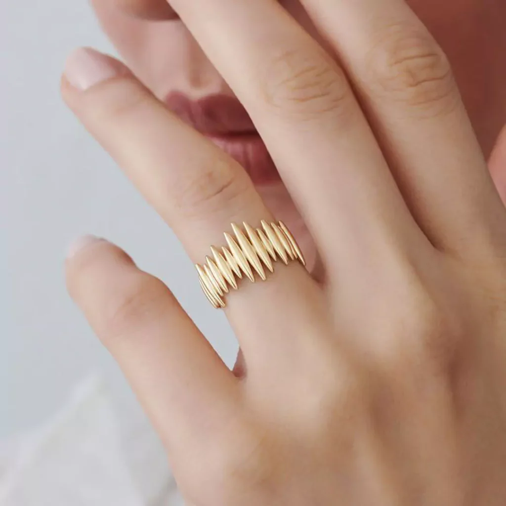 opulent Bottega designs gold rings