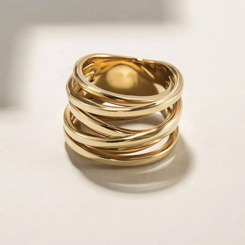 stylish Bottega designs gold rings