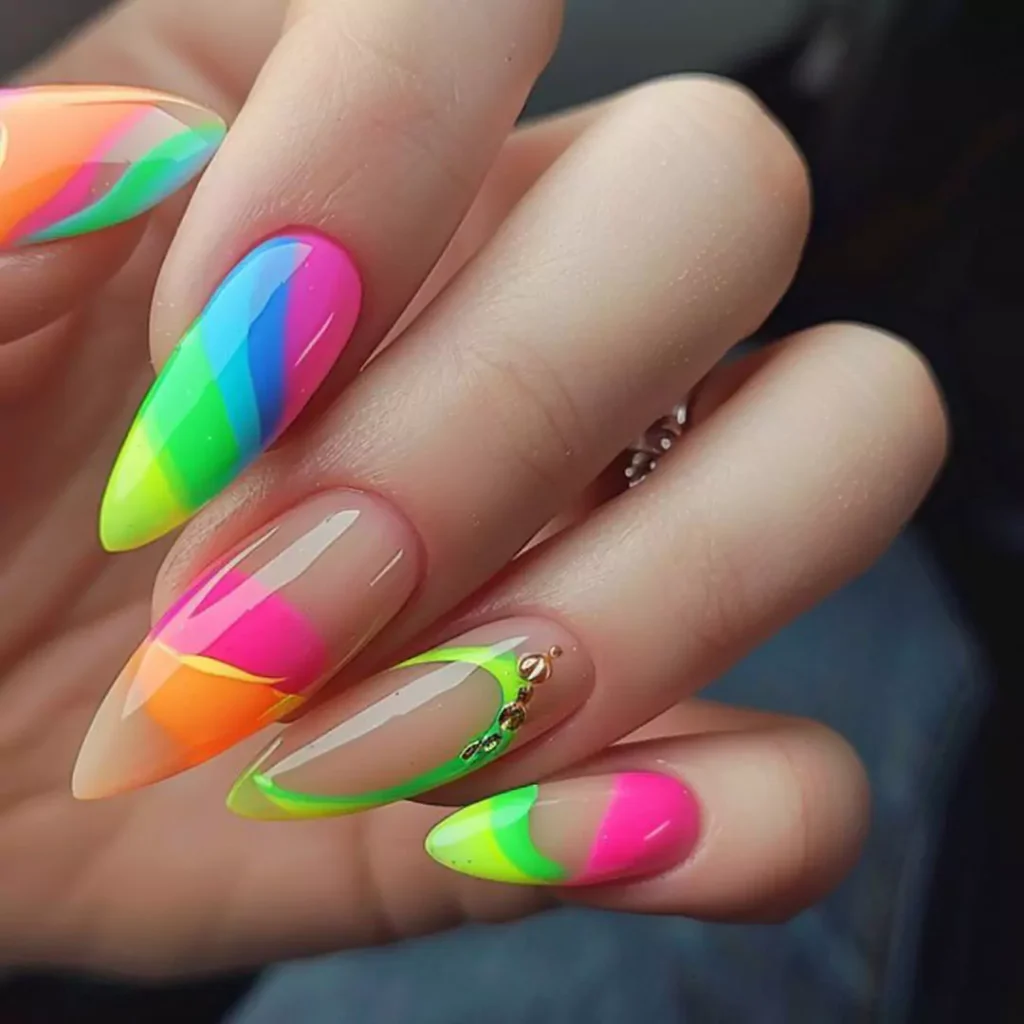 elegant neon nail designs