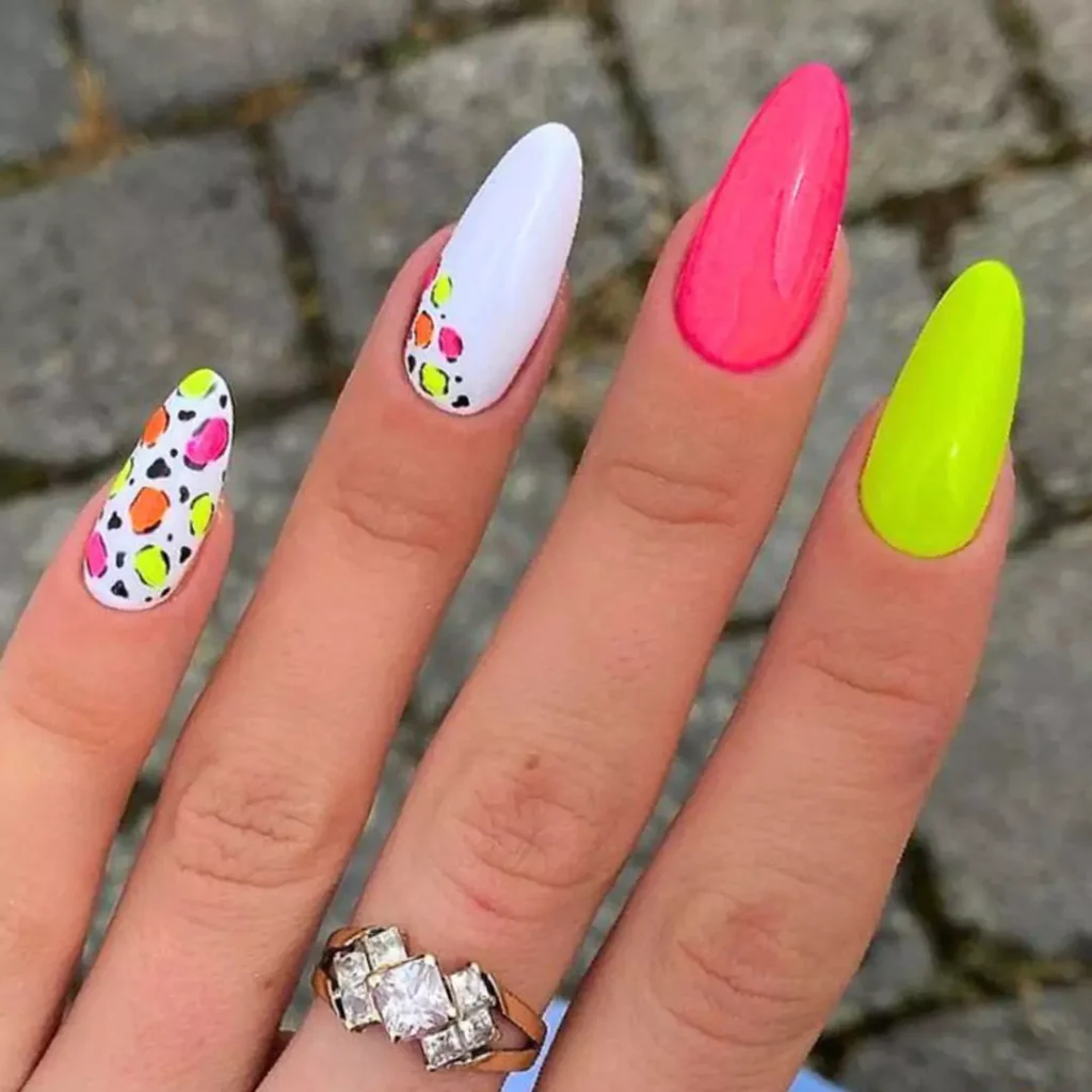 chic neon nail designs