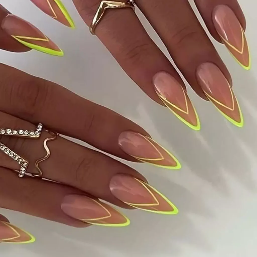 sophisticated neon nail designs