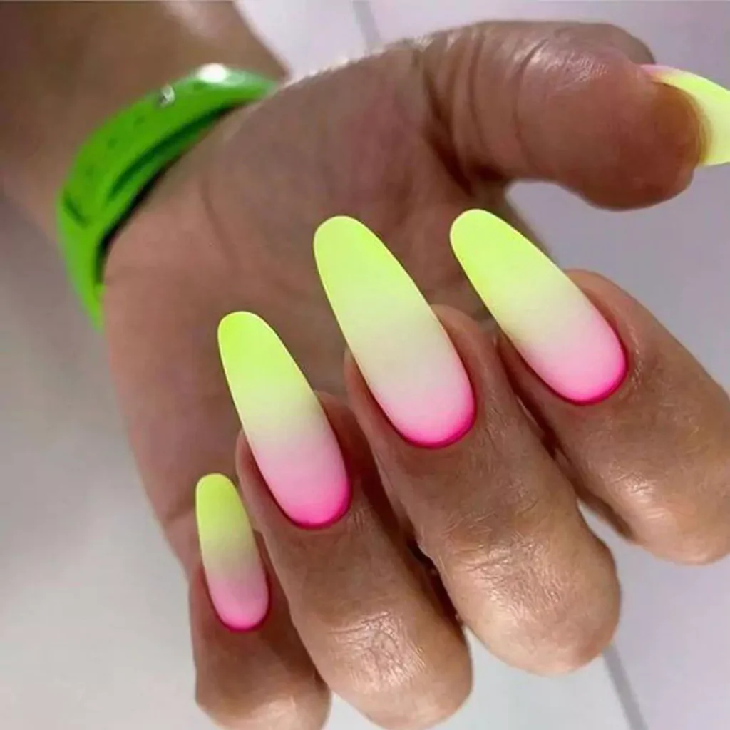 glamorous neon nail designs