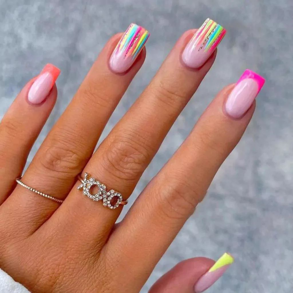 dazzling neon nail designs