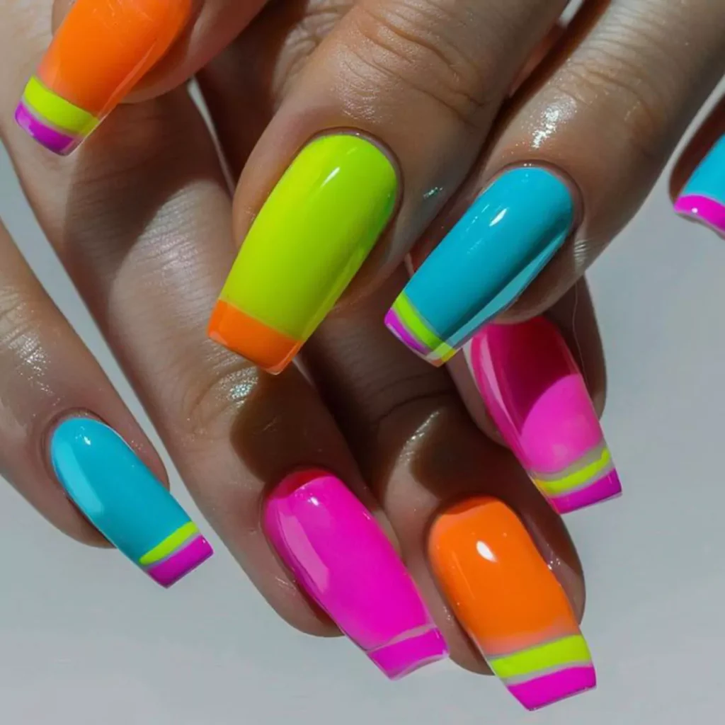 whimsical neon nail designs