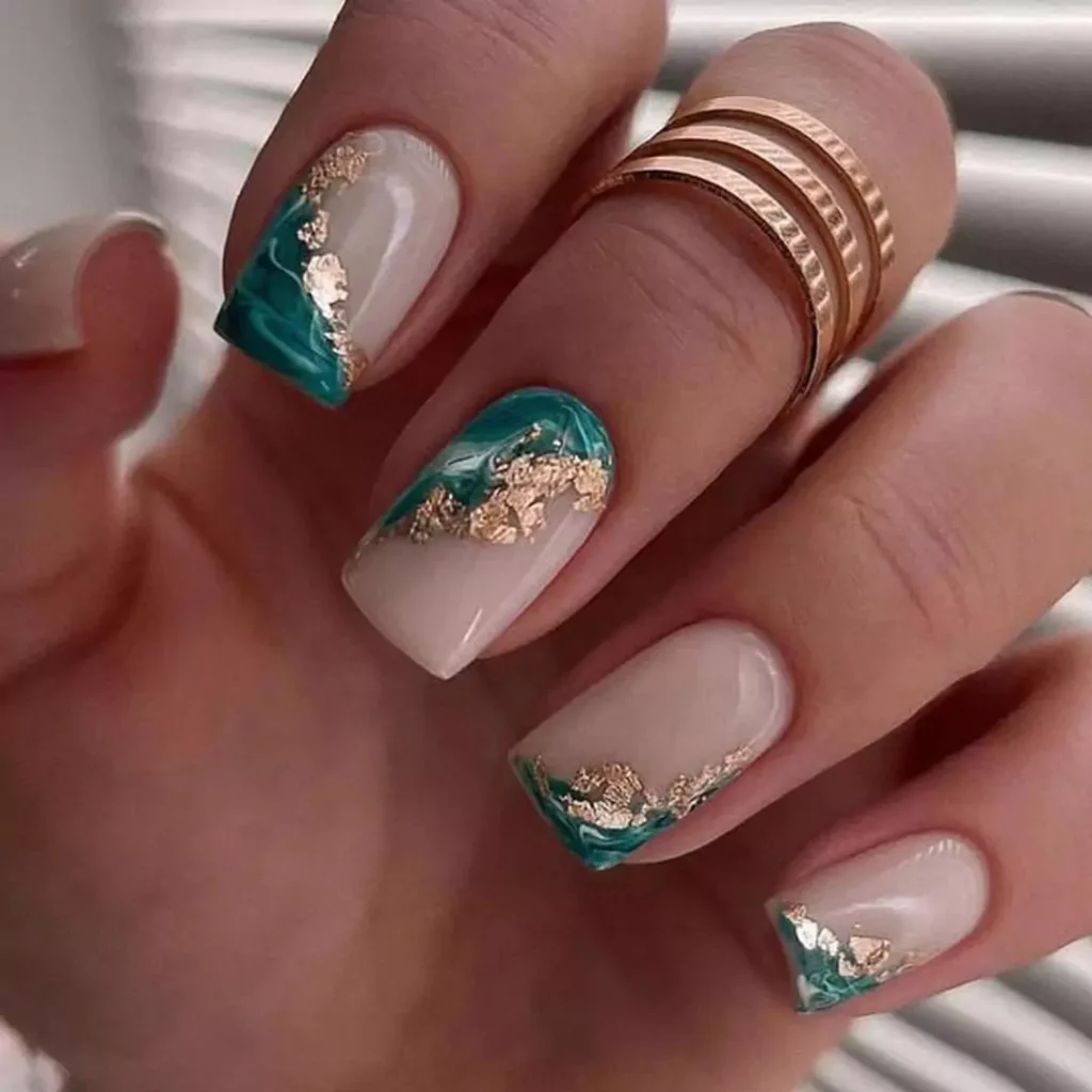 trendy short square acrylic nails