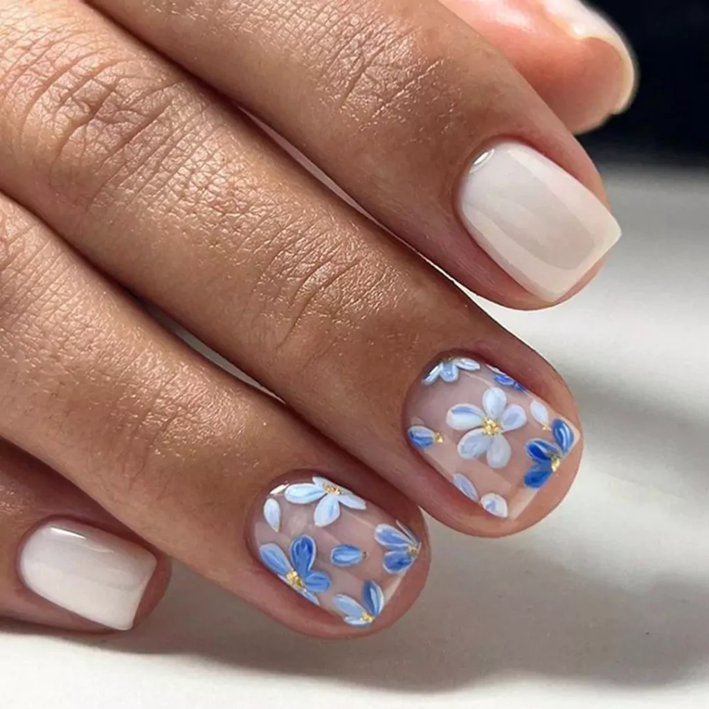 dazzling short square acrylic nails