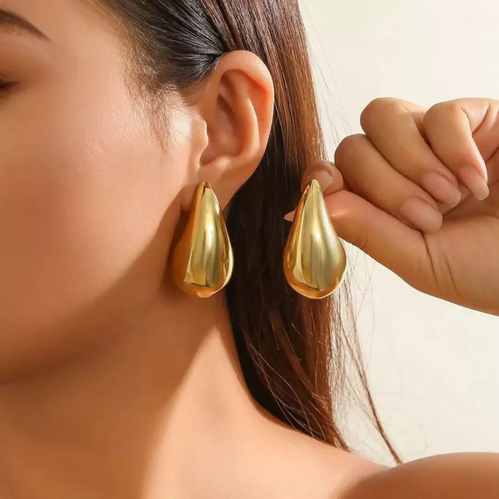 dazzling chunky gold earrings