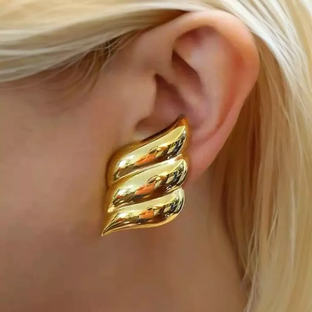 majestic chunky gold earrings