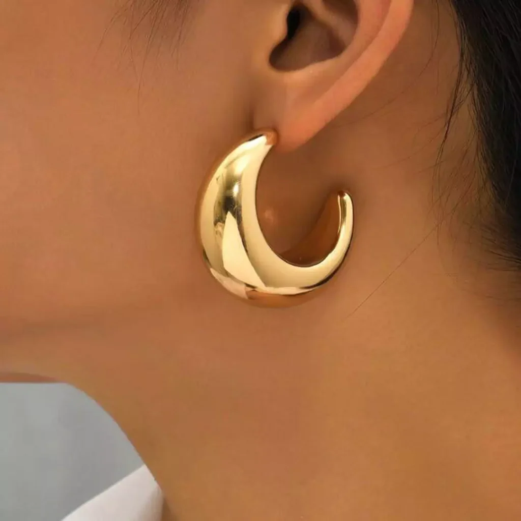 exquisite chunky gold earrings