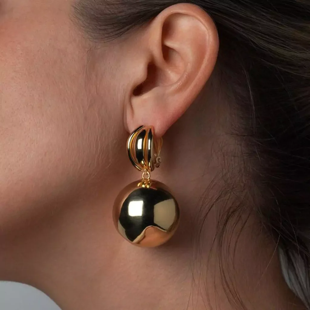 glamorous chunky gold earrings