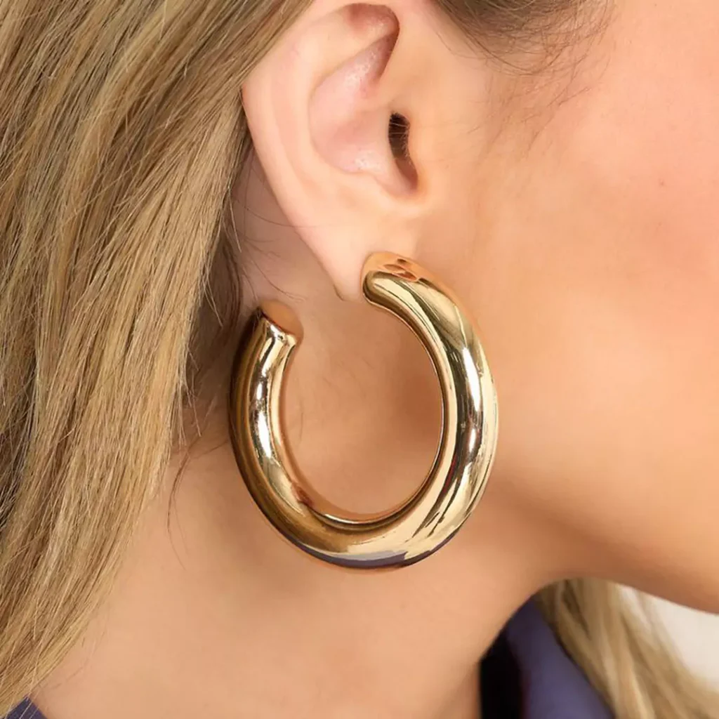 stylish chunky gold earrings