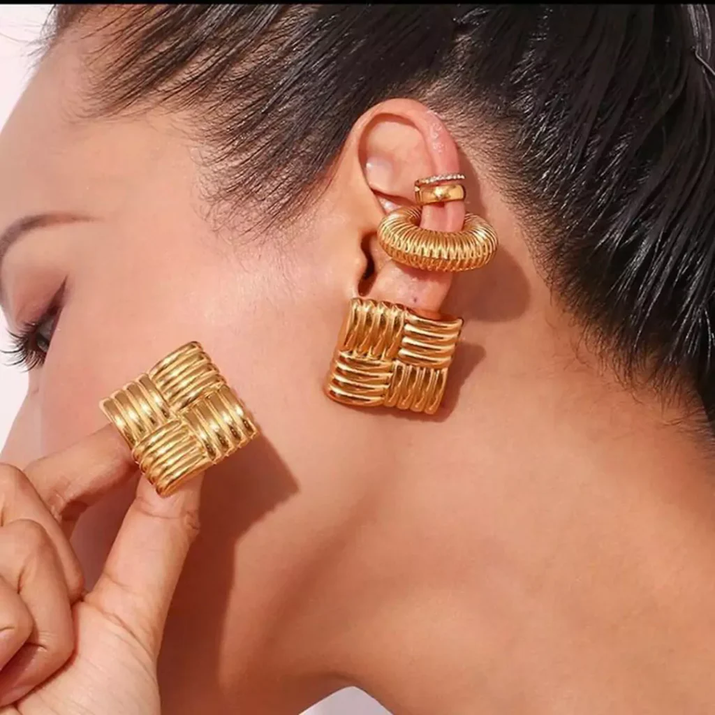 radiant chunky gold earrings