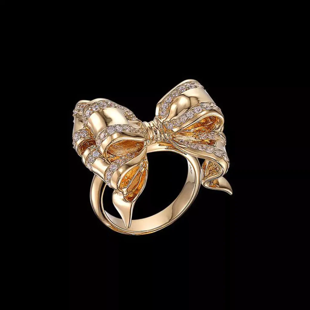 precious gold bow tie rings